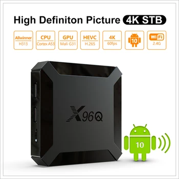 TV Box Android 10 X96Q Allwinner H313 Quad Core 4K 2.4 G WiFi 1GB 8GB 2GB 16GB H. 265 Smart Media Player PK X96 Mini Set Top Box