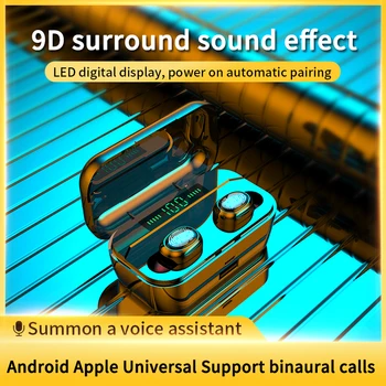 TWS Bluetooth 5.0 słuchawki 3500mAh słuchawki bezprzewodowe sterowanie dotykowe wyświetlacz led bezprzewodowe ładowanie wodoodporne słuchawki słuchawki