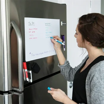 Tablica magnetyczna A4 miękka tablica Magnetyczna sucha ściereczka rysunek płyty do nagrywania magnesów na lodówkę naklejka na lodówkę w kuchni wystrój