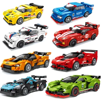 Technic Famous Racing Car Building Blocks Super Car Moc Konstruktor Cegły Zabawki Edukacyjne Dla Chłopców Mini Figurki Prezent Na Boże Narodzenie