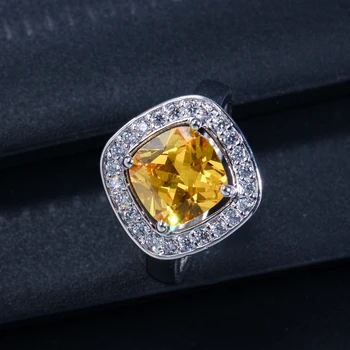 ThreeGraces 2020 Classic Princess Cut Design cyrkonia biżuteria żółty kryształ obrączki dla kobiet Party Jewelry RG030