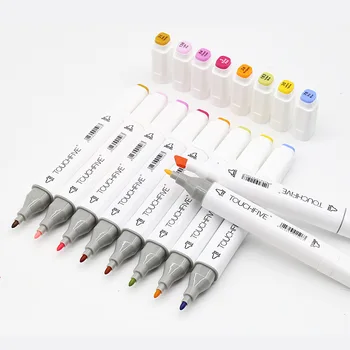 TouchFive Marker Colors Choose Brush Pen alkoholowe oleiste tusz Art Marker For Manga Dual Czele Sketch Markers