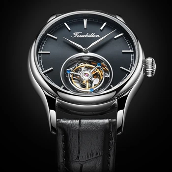 Tourbillon zegarek GUANQIN oryginalne zegarek mechaniczny szkielet szafirowe męskie zegarki najlepsze marki luksusowych zegarków mężczyzn Relogio Masculino