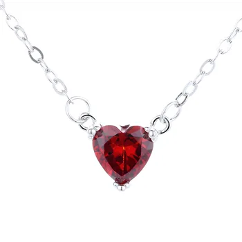 TrustDavis obecnie стерлинговое srebro próby 925 moda romantyczny czerwone serce CZ naszyjnik Naszyjnik dla kobiet Ślub Urodziny wykwintne biżuteria DS675