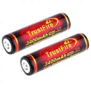 TrustFire 4pcs 3.7 V 3400mAh High Capacity 18650 Li-ion akumulator chroniony płytką dla led lamp / reflektorów