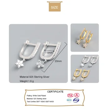 Trustdavis minimalistyczny 925 srebro próby U kształt olśniewające CZ hoop kolczyki dla kobiet poprawiny wykwintne biżuteria srebrna DA1019