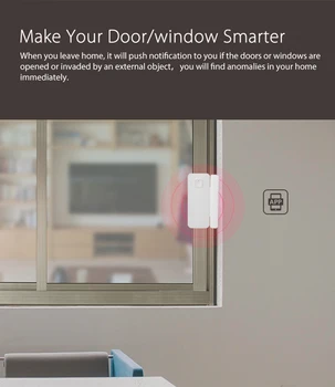 Tuya Smart Door Window Sensor Zigbee/wifi komunikacja bezprzewodowa Smart Mini Door Window Sensor korzysta z koncentratora bramy anty-demontaż