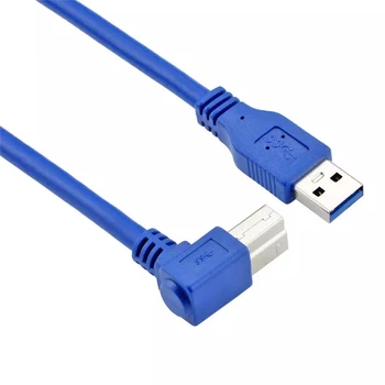USB 3.0 A męski na lewym kącie 90 stopni B mężczyzna AM/BM, szybki kabel drukarki 0.6 m 1m 1.8 m 3m