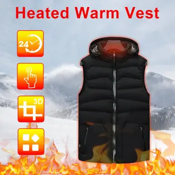 USB Winter Intelligent Gorący Warmer kamizelka z kapturem grzewcza kurtka płaszcz oddychającym