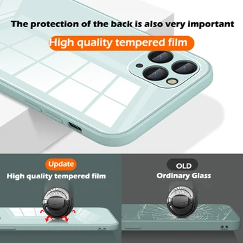 UTOPER kwadratowy hartowanego szkła pokrywy etui dla iPhone 11 12 Pro Max Case Anti-knock Baby Skin Frame Cover do IPhone X XS MAX XR 7 8 Plus