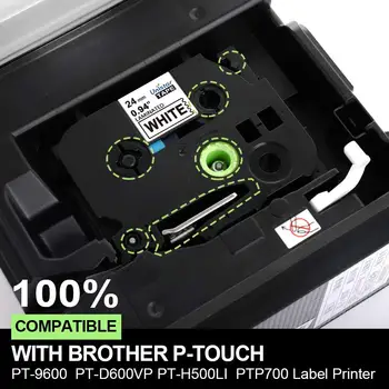 Unistar TZe251 24 mm taśmy drukarki są kompatybilne z Brother P-touch laminowane etykiety taśmy czarno na białym TZ TZe 251 651 TZe-251