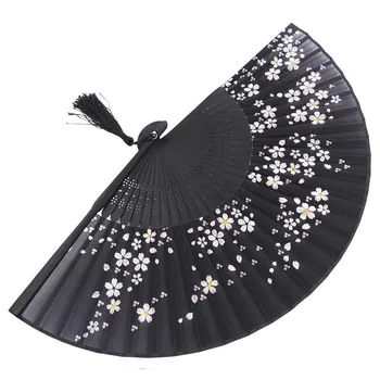 Urocza elegancka nowoczesna kobieta handmade chiński jedwab 8.27(21 cm) składany kieszonkowy portfel ręczny wentylator, składany przezroczysty uchwyt