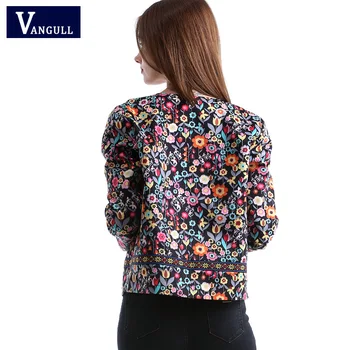 Vangull New Botanical Jacket jesień podstawowe krótkie żakiety dla kobiet wiosna wielokolorowy kołnierz żeński, moda elegancki płaszcz