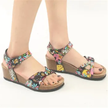 WADNASO damskie tablice korkowe sandały miękkie buty na wysokim obcasie damskie letnie pantofle plażowe zjeżdżalnie platforma kliny kapcie Mujer Sandalias