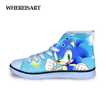 WHEREISART Sonic the Hedgehog drukuje парусиновую buty oddychające buty dla chłopców buty dla Dzieci dla dziewczynek dla dzieci płaska Tenis Infantil Sapato