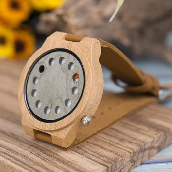 WOODme Top Zegarki męskie drewniane cyfrowy zegarek kwarcowy Roller skóra naturalna pasek klasyczny zegarek zegarki męskie relogio masculino