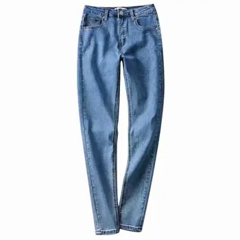 Wavsiyier Koreańskie Denim Spodnie Kobiety 2020 Jesienne Jeans Stretch Elastyczny Plus Rozmiar Meble Odzież Wysokiej Talii Spodnie Jeansowe Stałe Vintag