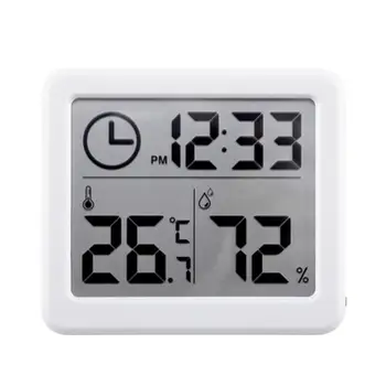 Wielofunkcyjny termometr higrometr automatyczny elektroniczny monitor temperatury, wilgotności zegar duży ekran LCD