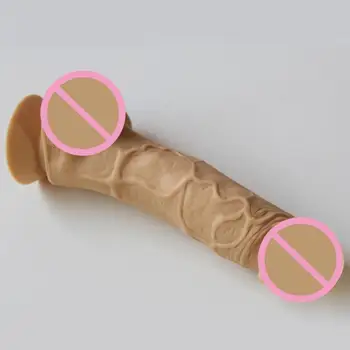 Wielokolorowy bardzo dobry rozmiar 18*3,5 cm czysty Silikonowy penis realistyczne dildo z przyssawką seksualne zabawki dla kobiet