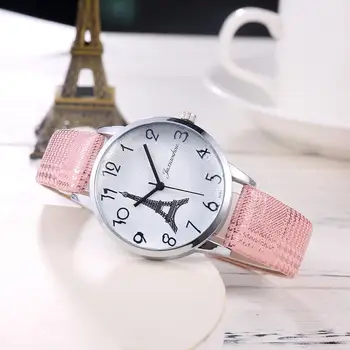 Wieża eiffla damska moda kreatywne zegar 2020 prosty pokój skórzane zegarek kwarcowy zegarek dla dziewcząt codzienne damskie zegarki