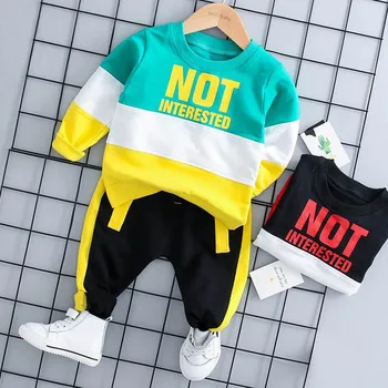 Wiosna Jesień Baby Boy Girl Clothing Set Bawełna Dzieci Maluch List Dres Dla Niemowląt Z Długim Rękawem T-Shirt + Spodnie Strój