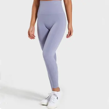 Wysokiej talii spodnie jogi bezszwowe damskie sportowe legginsy Push up fitness stałe treningi sportowe długie rajstopy siłownia spodnie biegowe
