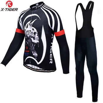 X-Tiger Pro Thermal Fleece Cycling Jersey Sets Winter MTB Bike Cycling Clothes Super Warm Racing Bicycle Cycling Jersey Set