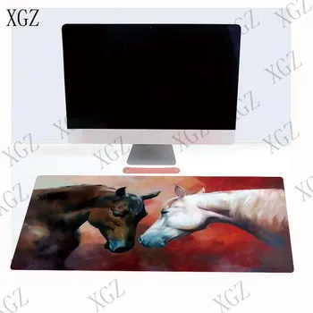 XGZ Brown White Horse Mouse Pad biurowe klawiatura komputerowa ogromny zamek Edge pad Game Play Mat Home Life XXL
