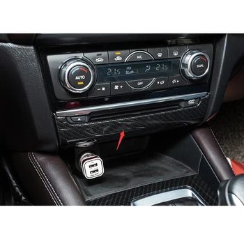 YAQUICKA do Mazda 6 Atenza 2017 2018 Carbon Fiber Style Car Interior przednia konsola CD panel pokrywa wykończenie naklejka listwy ABS