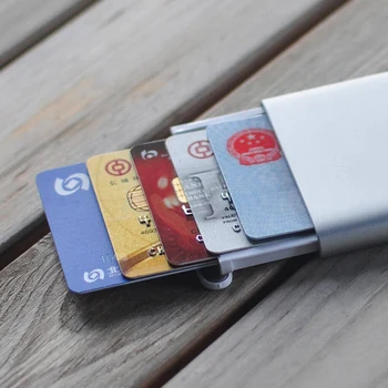 Youpin MIIIW Card Case stal nierdzewna srebrny aluminium uchwyt karty kredytowej kobiety mężczyźni ID Card Box Case przewodnik portfel