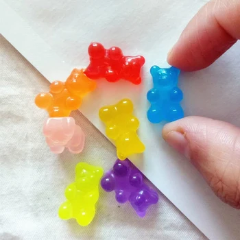 Z góry!- 100pcs miniaturowe kolorowe galaretki cukierki słodkie mini fałszywe żywności deco części Diy plastikowe modelowania Foood