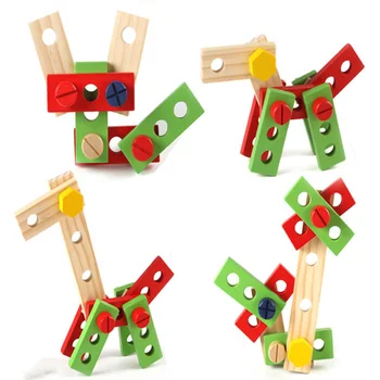 Zabawki Dla Dzieci Dzieci Drewniany Wielofunkcyjny Zestaw Narzędzi Skrzynia Do Obsługi Drewniane Zabawki Dla Dzieci Nakrętka Kombinacja Chirstmas/Prezent Na Urodziny