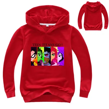 Z&Y 2-16Y wiosna jesień gra Pattern Teen Titans Go z Kapturem dzieci bluzki z długim rękawem dla chłopców, meble dla dzieci ubrania dla dziewczynek bluza casual coat