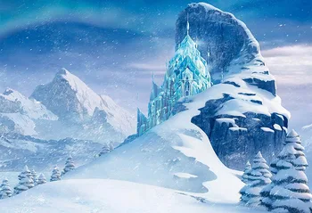 Zdjęcie Tła Śnieg Mrożony Pałac Góry Własne Studio Fotograficzne Tło Tło Baner Winylowy