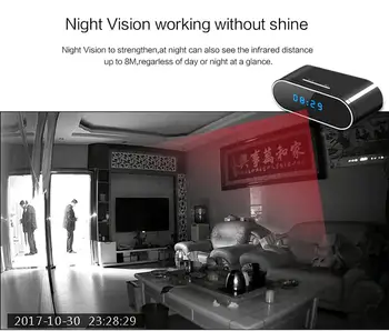 Zegar na biurko kamera 4K 1080P HD WIFI sterowanie ukryty IR widok Nocny alarm mini DV DVR Home Secret niewiem ukryty TF