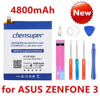 ZenFone 3 ZenFone 3 ZE520KL Z017DA dla ZenFone live ZB501KL A007 telefon komórkowy 2 szt./chensuper 4800 mah C11P1601 bateria do ASUS ZENFONE 3 ZENFONE3 ZE520KL Z017DA dla ZenFone live ZB501KL A007