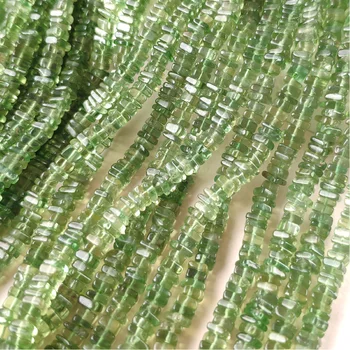 Zielony jest apatyt kwadratowy кругляш 4-4,5 mm AAA dla DIY biżuteria luźne koraliki 40 cm FPPJ sprzedaż Hurtowa natura klejnot
