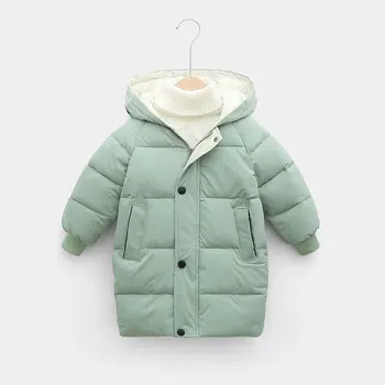 Zimowe dzieci długie bawełniane kurtki dla chłopców, dziewczyn grube ciepły płaszcz snow garnitur kurtki parki 3 8 10 lat