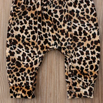 Śliczne Noworodki Dziewczyny Leopard Kamizelka Kombinezon Kombinezon Spodnie Stroje Odzież