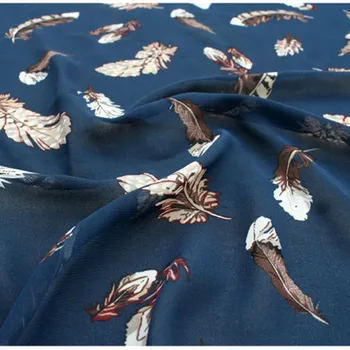 Полуметровое ciemno-błękitne dno z pióra pieczęcią szyfonu tkaniny do sukni halka materiał ubrania T872