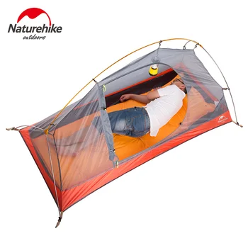 1.3 kg Naturehike namiot 20D Silikonowy materiał ultralekki 1 osoba podwójna warstwa pręt aluminiowy turystyczne namiot 4 sezonu z кемпинговым mata