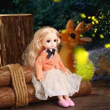 1/6 BJD Doll 4D Eyes Simulation rzęsy ubierz 26 cm makijaż lalki z modnymi ubraniami zabawka dla dziewczynek zabawka