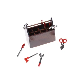 1 kpl. Nowy 1:12 skala miniaturowy domek dla lalek drewniane pudełko metalowe, narzędzia ręczne zestaw lalka akcesoria 4.9*2.9*4.7 cm