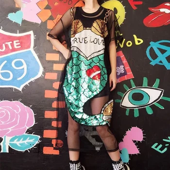 1 kpl. moda dżetami Syrenka ogon naszywki aplikacje na ubrania t-shirt sukienka szycia zestaw DIY Craft Decor TH1609