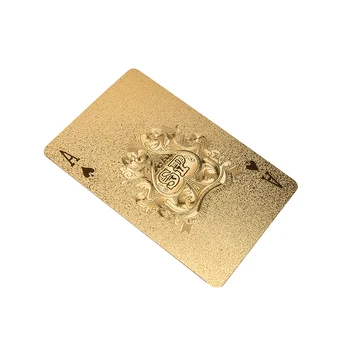 1 kpl. wodoodporne karty do gry złota folia pokera Złote karty poker złoto to kolor magiczny trick rozrywka planszowa
