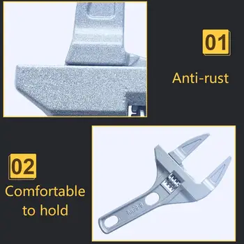 1 krótki trzon duży otwór klucz zestaw narzędzi ze stopu aluminium regulowany uniwersalny защелкивающийся klucz klucz narzędzia do naprawy łazienki