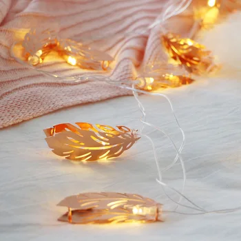 10/20 LED różowe złoto pióro smyczki światła kurtyna Bajki dekoracji pokoju lampa ślub święto smyczki światła na baterie