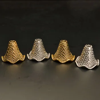 10 szt./lot rzemiosło Róg forma aluminiowe koraliki pokrywa 20x16 mm złoto/srebro handmade kolczyki kurtki pędzelkiem pokrywy czołowe DIY biżuteria Urok