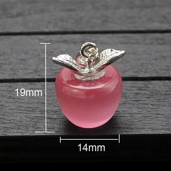 10 szt. różowy biały opal zawieszenia do Diy kolczyki naszyjnik produkcja posrebrzane Apple wisiorek akcesoria biżuteria Hurtownia znaleziska