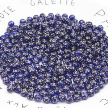 100 szt., przezroczysty niebieski royal grawerowanie z pięcioramienną gwiazdą koraliki do biżuterii, robiąc dwa rozmiary wybrać